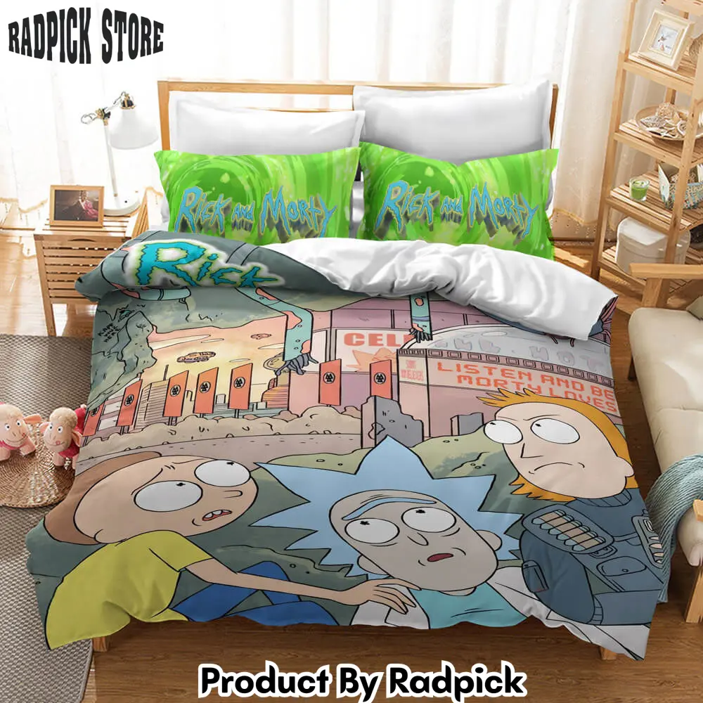 Rick and morty cosplay bedding duvet cover halloween sheets bed sets  rp0423700
